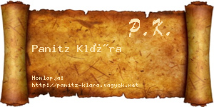 Panitz Klára névjegykártya